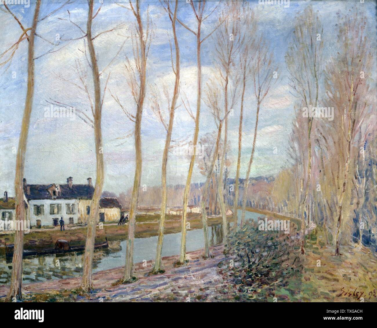 Alfred Sisley English School Le Canal du Loing 1892 Huile sur toile (73,5 x 92,5 cm) Paris, musée d'Orsay Banque D'Images