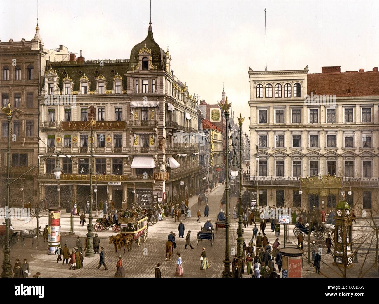 Cafe Bauer, Unter den Linden (Kranzler est une confiserie), Berlin, Allemagne 1900 Banque D'Images