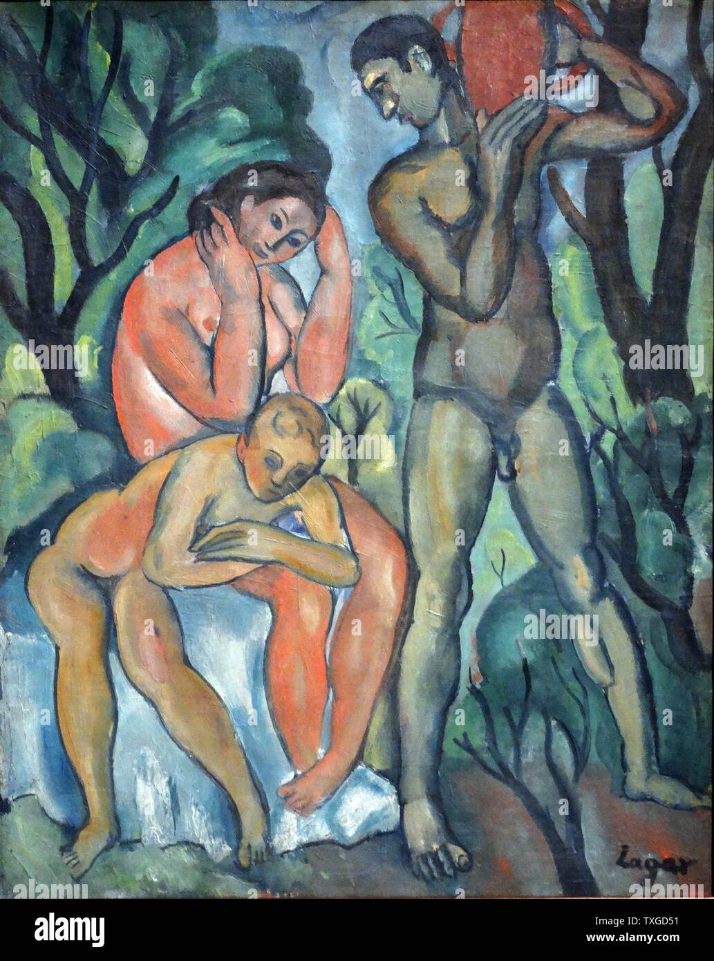 Intitulée 'peinture' pastorale par Celso Lagar (1891-1966) peintre espagnol de l'école de Paris. Datée 1916 Banque D'Images