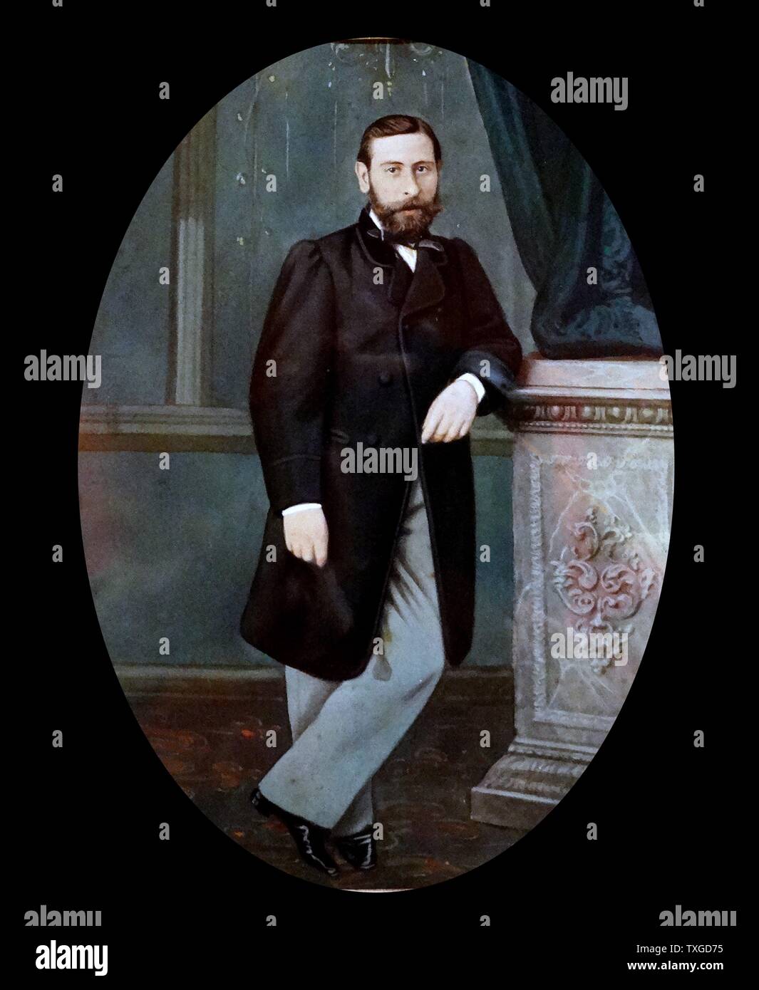 Photographie d'un homme inconnu, par le napoléon des studios photographiques :(Barcelone, 1863) Banque D'Images