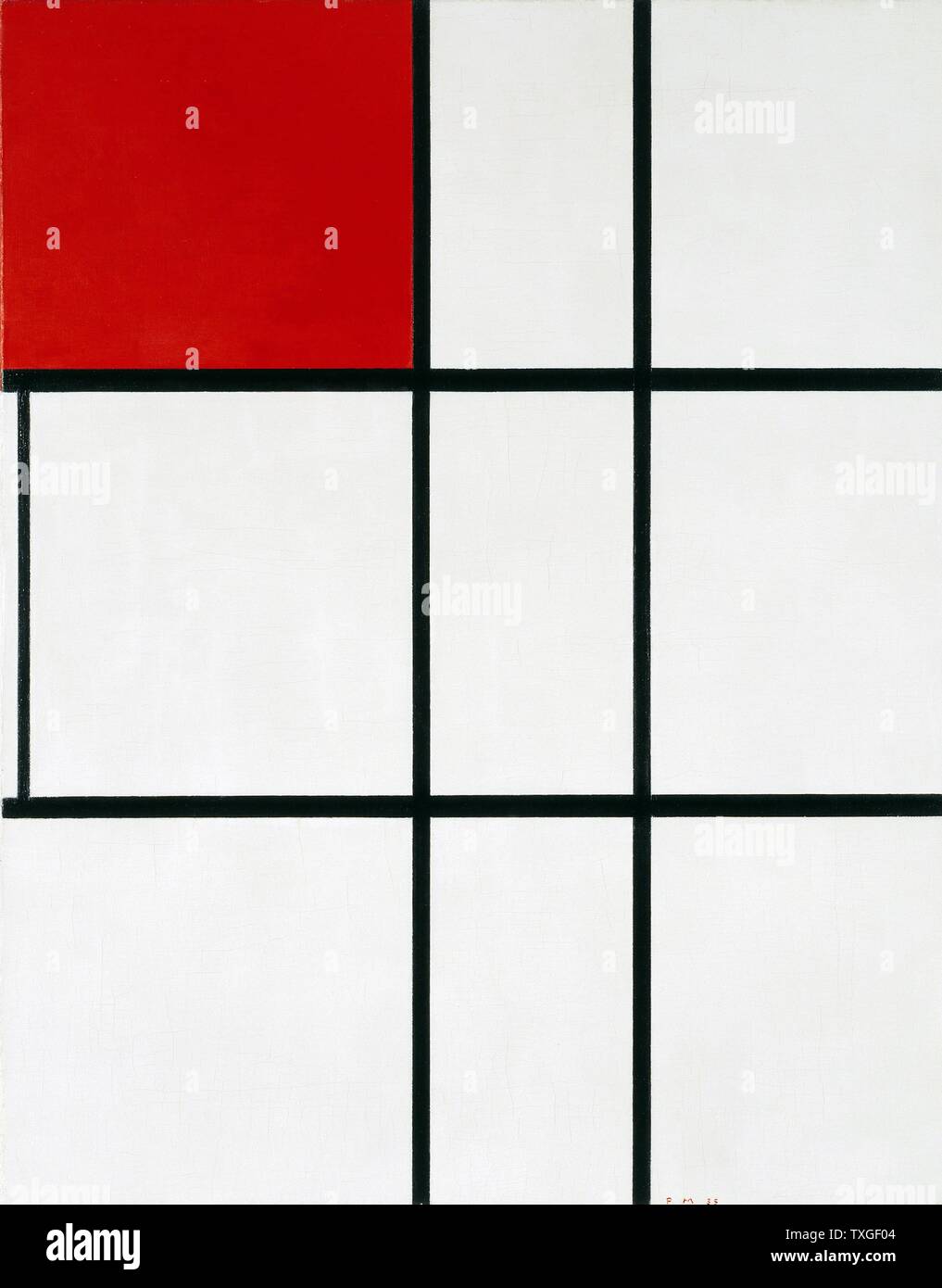 Piet Mondrian "composition B (pas de II) avec Red' (1935). Mondrian (1872 - 1944), était un peintre hollandais. Banque D'Images