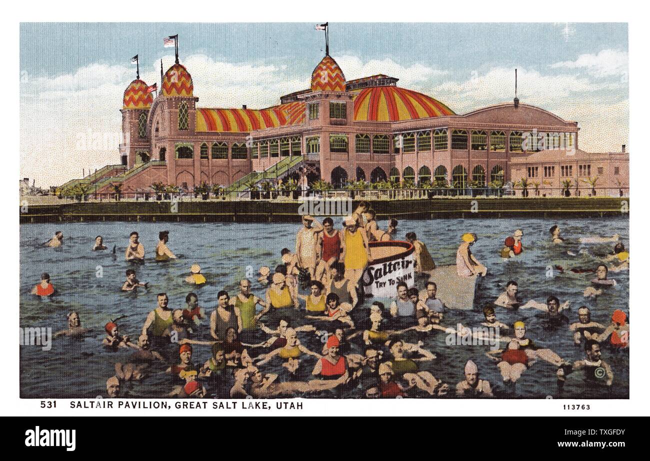 Saltair pavilion, Utah salt lake 1910 Postcard Banque D'Images