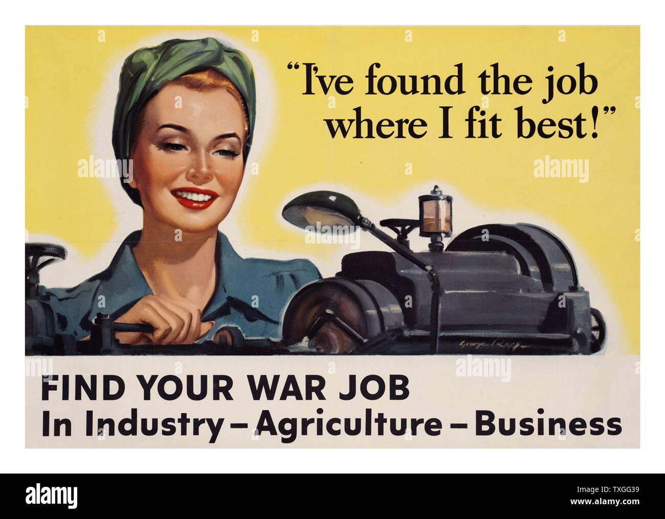 La Seconde Guerre mondiale, American Patriotic Poster. Banque D'Images