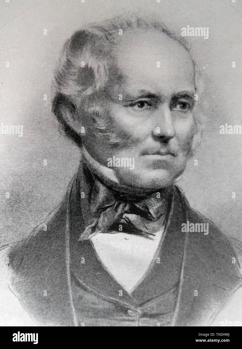 Portrait de Sir Samuel Cunard, 1 baronnet (1787-1865) un magnat du transport maritime. En date du 19e siècle Banque D'Images