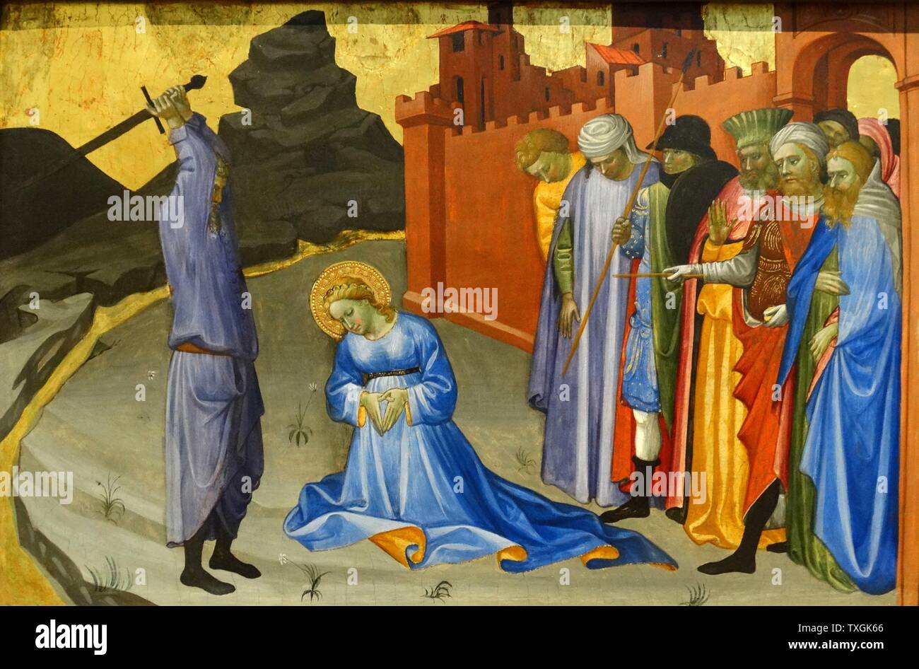 La peinture intitulée "La décapitation de Saint Margaret' par Gherardo Starnina (1354-1413) un peintre italien. En date du 15e siècle Banque D'Images