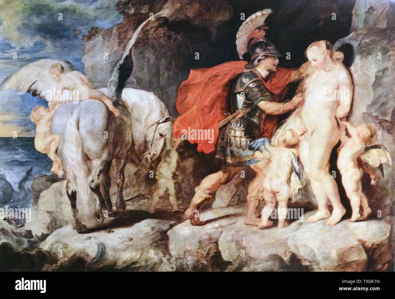 Intitulée 'peinture' Andromède Persée libère de Peter Paul Rubens (1577-1640) un peintre baroque flamand. En date du 17e siècle Banque D'Images