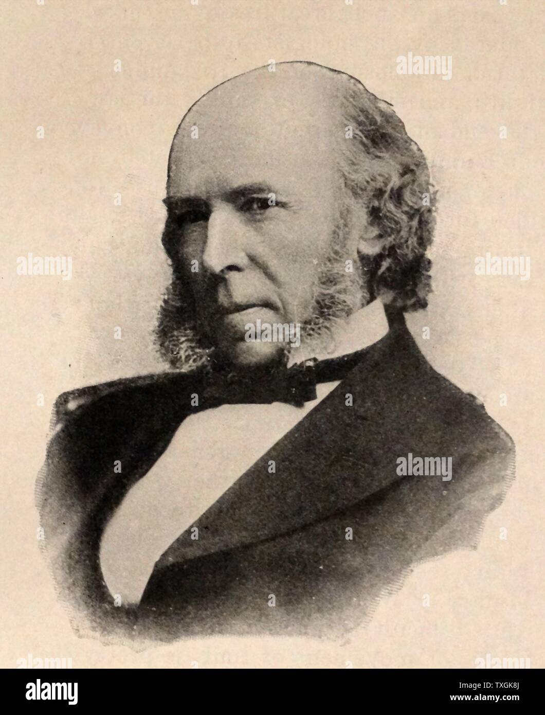 Portrait d'Herbert Spencer (1820-1903), un philosophe anglais, biologiste, anthropologue, sociologue et théoricien de la politique libérale classique. En date du 19e siècle Banque D'Images