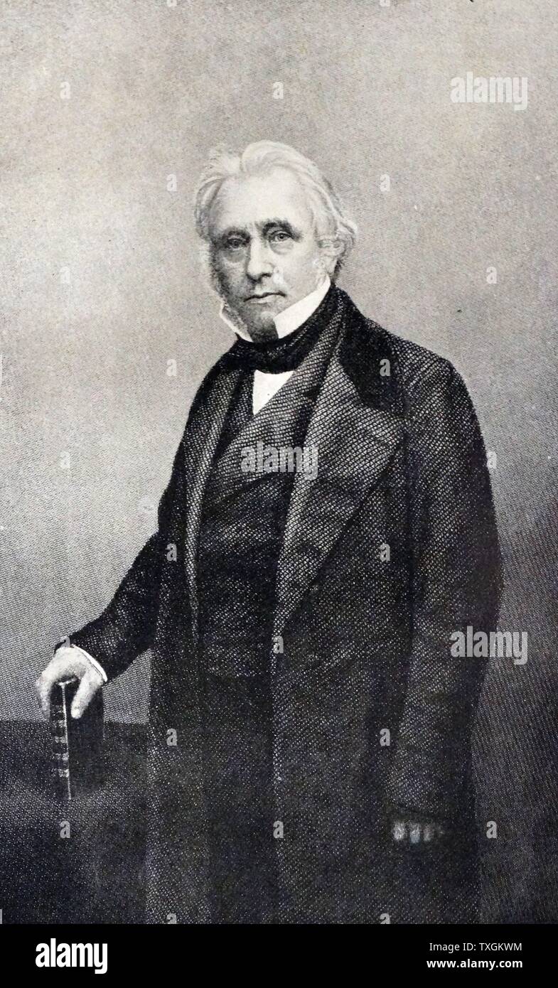 Portrait de Thomas Babington Macaulay (1800-1859), un historien britannique, homme politique Whig et ancien secrétaire à la guerre. En date du 19e siècle Banque D'Images