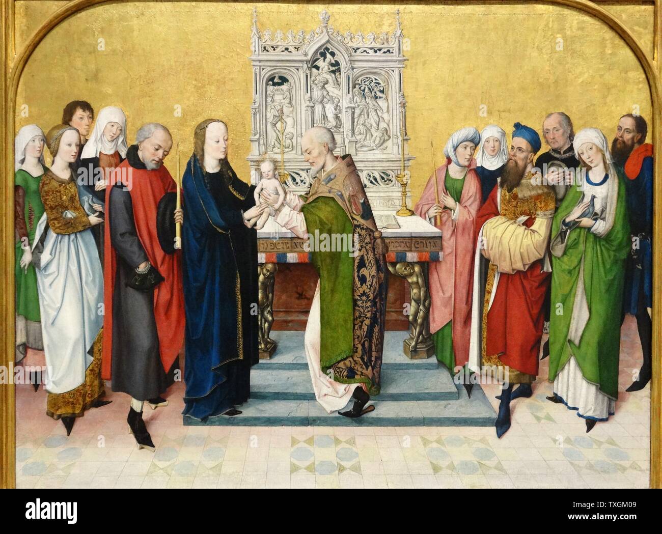 La peinture intitulée "La Présentation au Temple" par le maître de la