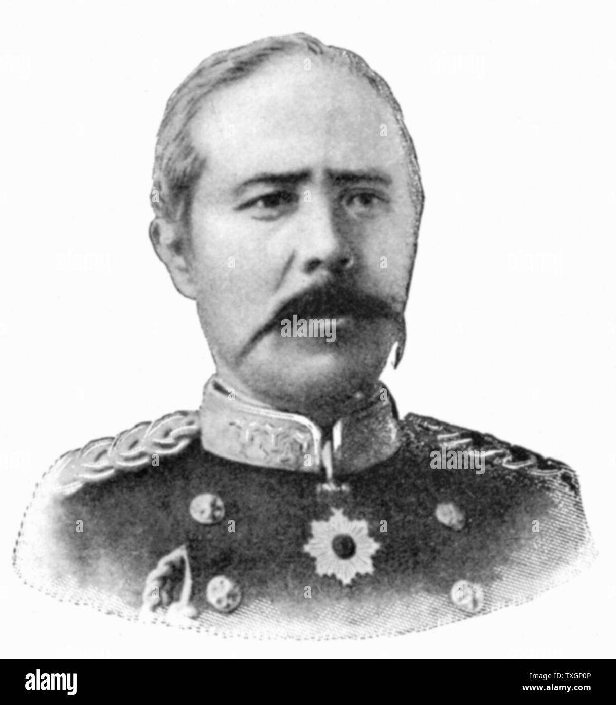 Général Kuroki, commandant en chef de l'armée d'abord Japonais au début de la guerre russo-japonaise, 1904-1905 Banque D'Images
