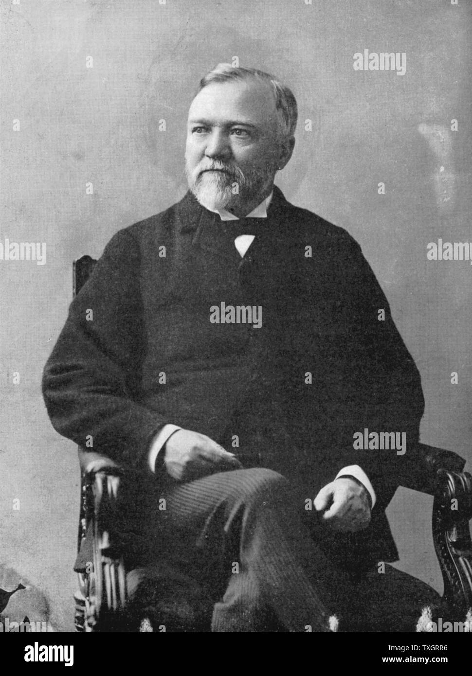 Andrew Carnegie (1835-1918), accédez à l'industriel et philanthrope. Les bibliothèques publiques après une photographie par Brady prises dans les années 1870 Banque D'Images