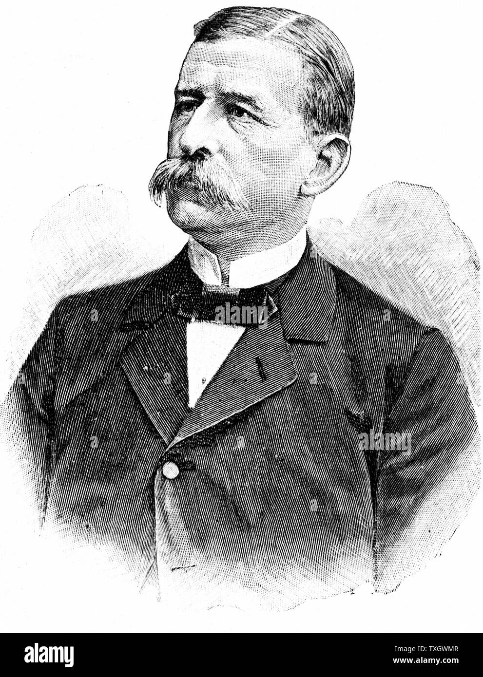 Salomon August Andrée (1854-1897) ingénieur suédois, chef d'expédition ballon tente d'atteindre, Pôle Nord, 1897 Gravure Banque D'Images