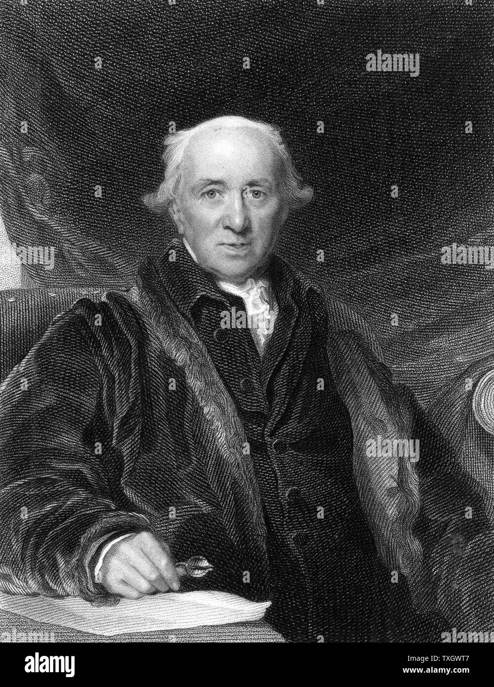 John Julius Angerstein (1735-1823) PHILANTHROPE Anglais, marchand, Lloyds underwriter. Sa collection d'image formée base de la Galerie nationale après gravure portrait par Thomas Lawrence Banque D'Images