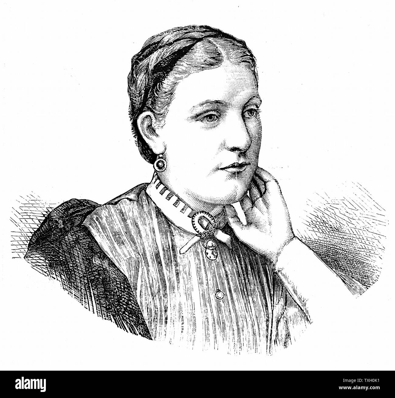 Florence Baker, épouse de l'explorateur anglais et militant anti-esclavage Samuel White Baker (1821-1893), qui a accompagné son mari dans ses expéditions africaines. La gravure sur bois de Birmingham, Mars 1870 Banque D'Images