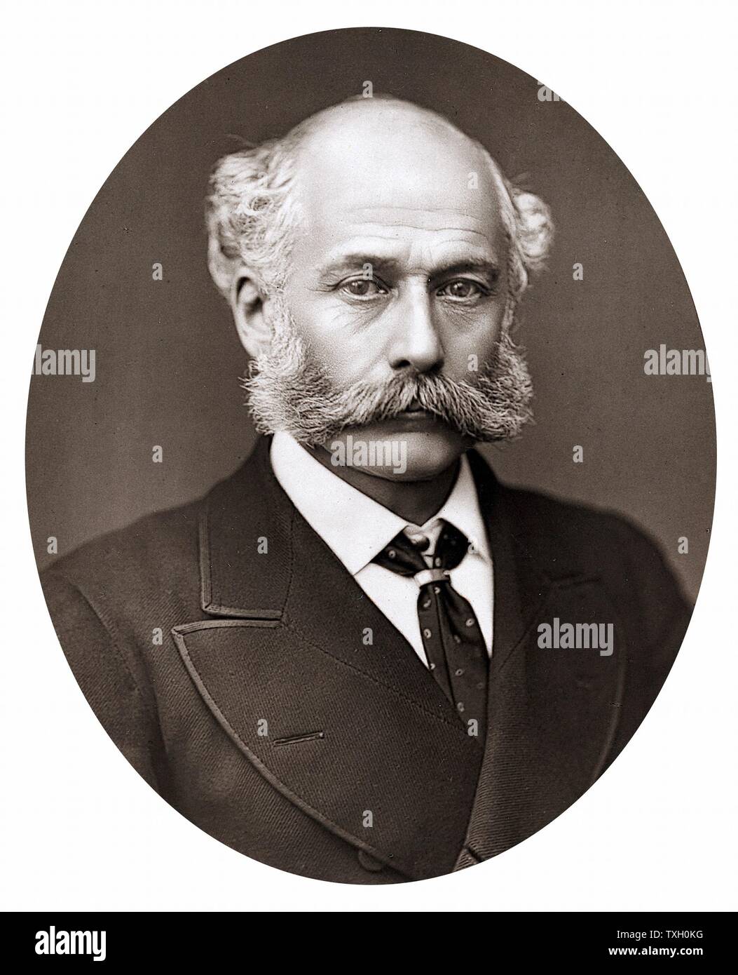 Joseph Bazalgette (1819-1891) ingénieur civil anglais ; l'ingénierie de la santé publique ; région métropolitaine (Londres) ; système de drainage principal Thames Embankment. Londres 1887 publié photographie. Woodburytype Banque D'Images