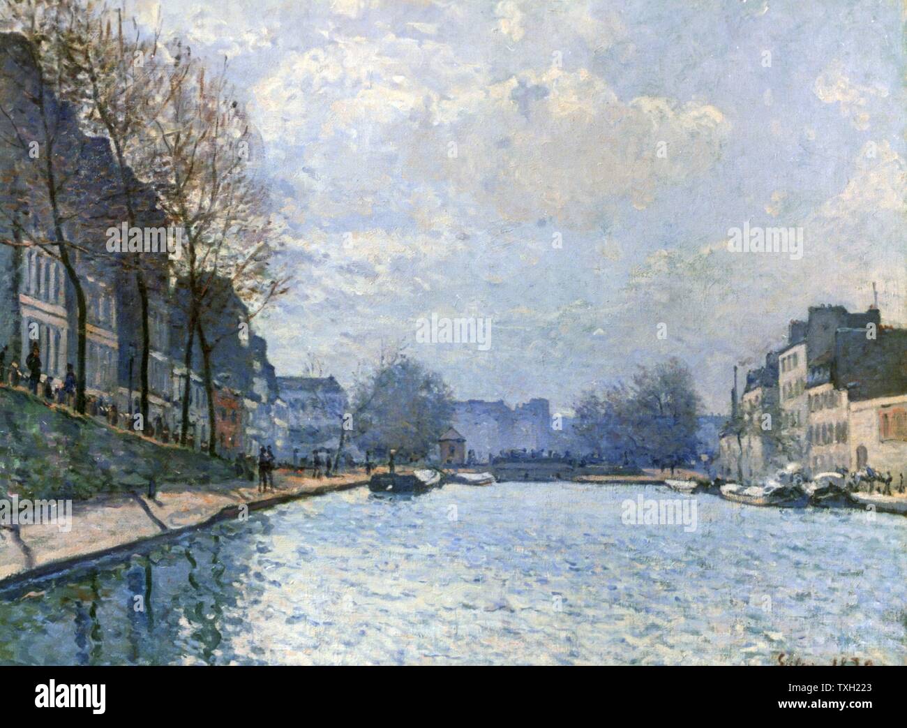 Alfred Sisley English School Vue du canal Saint-Martin 1870 Huile sur toile (50 x 65 cm) Paris, musée d'Orsay Banque D'Images
