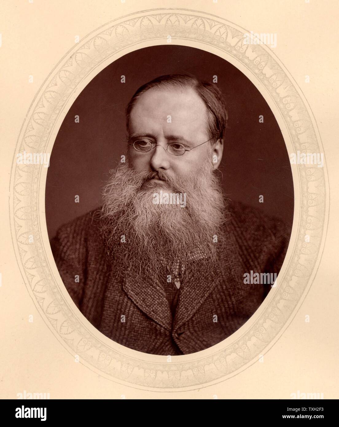 (William) Wilkie Collins (1824-1889), auteur anglais de sensation romans de mystère et suspense dont "la femme en blanc" (1860) et "The Moonstone" (1868). À partir de 'hommes' de Mark Thompson par Cooper (Londres, c1880). Woodburytype après photographie par Lock & Whitfield (1860 actif des années 1880), l'anglais des photographes. Banque D'Images