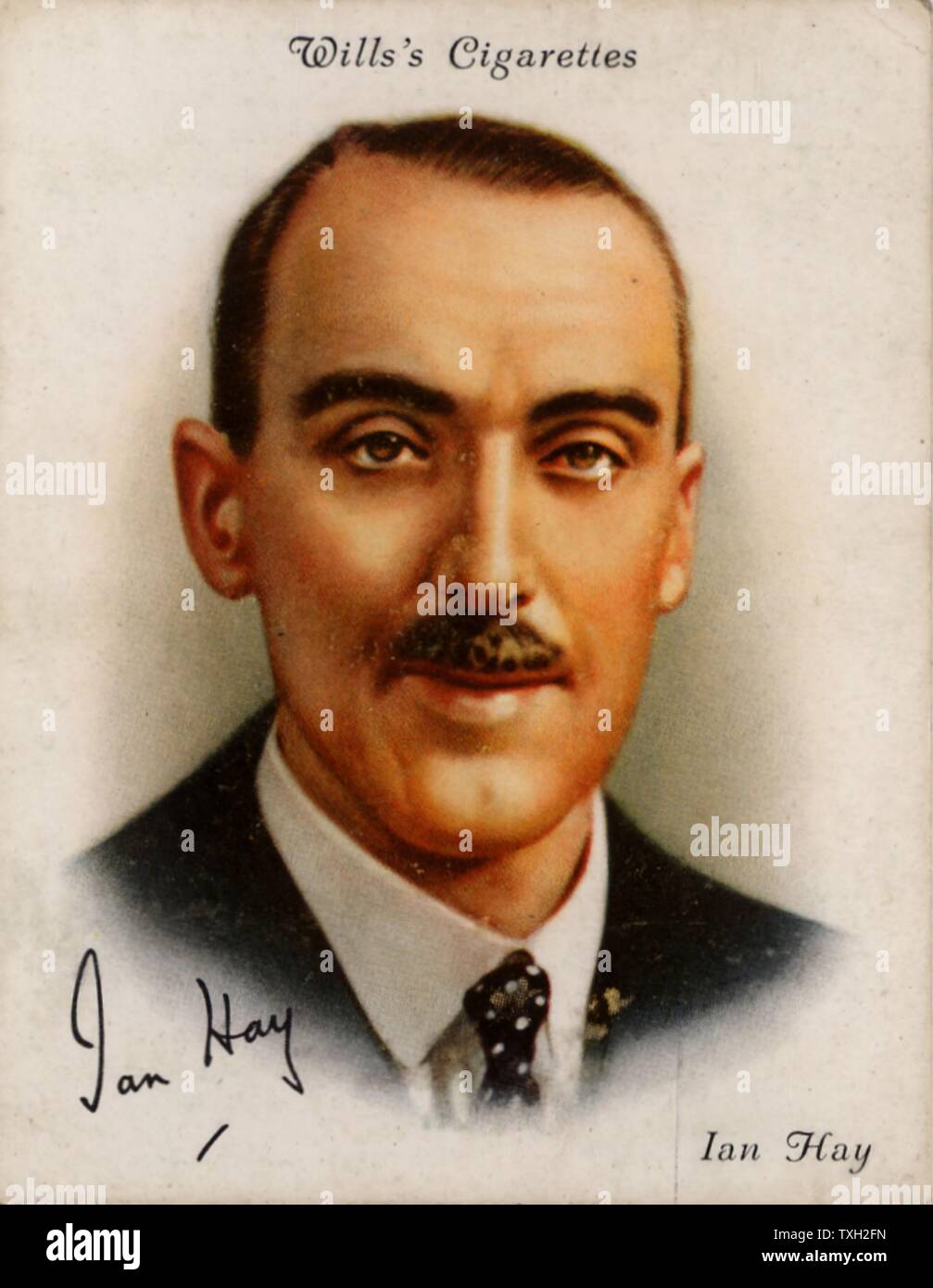 Ian Hay (1876-1952), nom de plume du Major John Hay Beith, dramaturge et romancier populaire écossais. Directeur des relations publiques à l'Office de la guerre 1938-1941. À partir d'une série de cartes de la célèbre 'Auteurs' (Londres, 1937). Banque D'Images