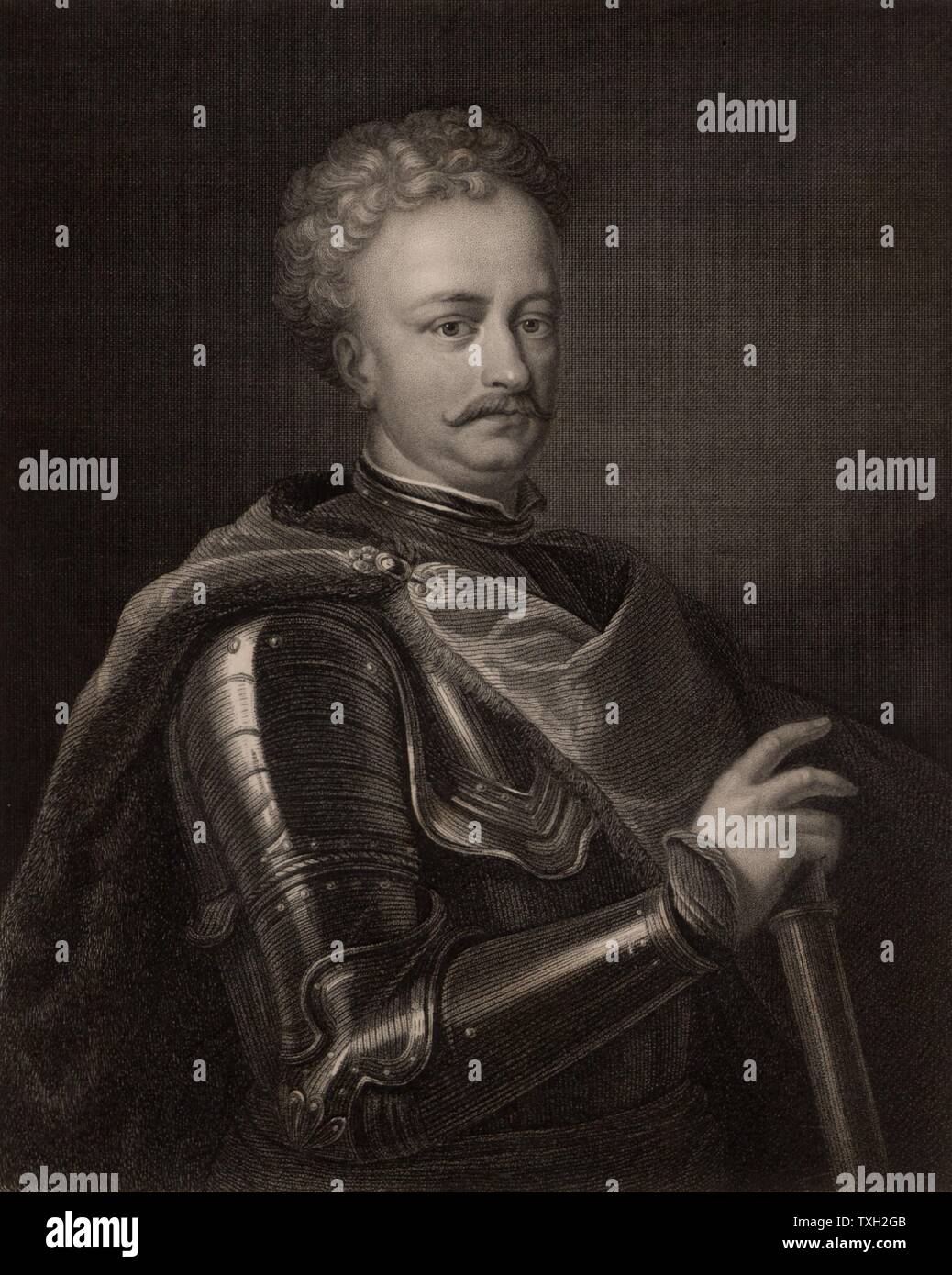 Jean Sobieski (1629-1696), Jean III, roi de Pologne à partir de 1674. Guerrier et homme d'État polonais. À partir de 'La galerie de portraits" par Charles Knight (Londres, 1834). La gravure. Banque D'Images