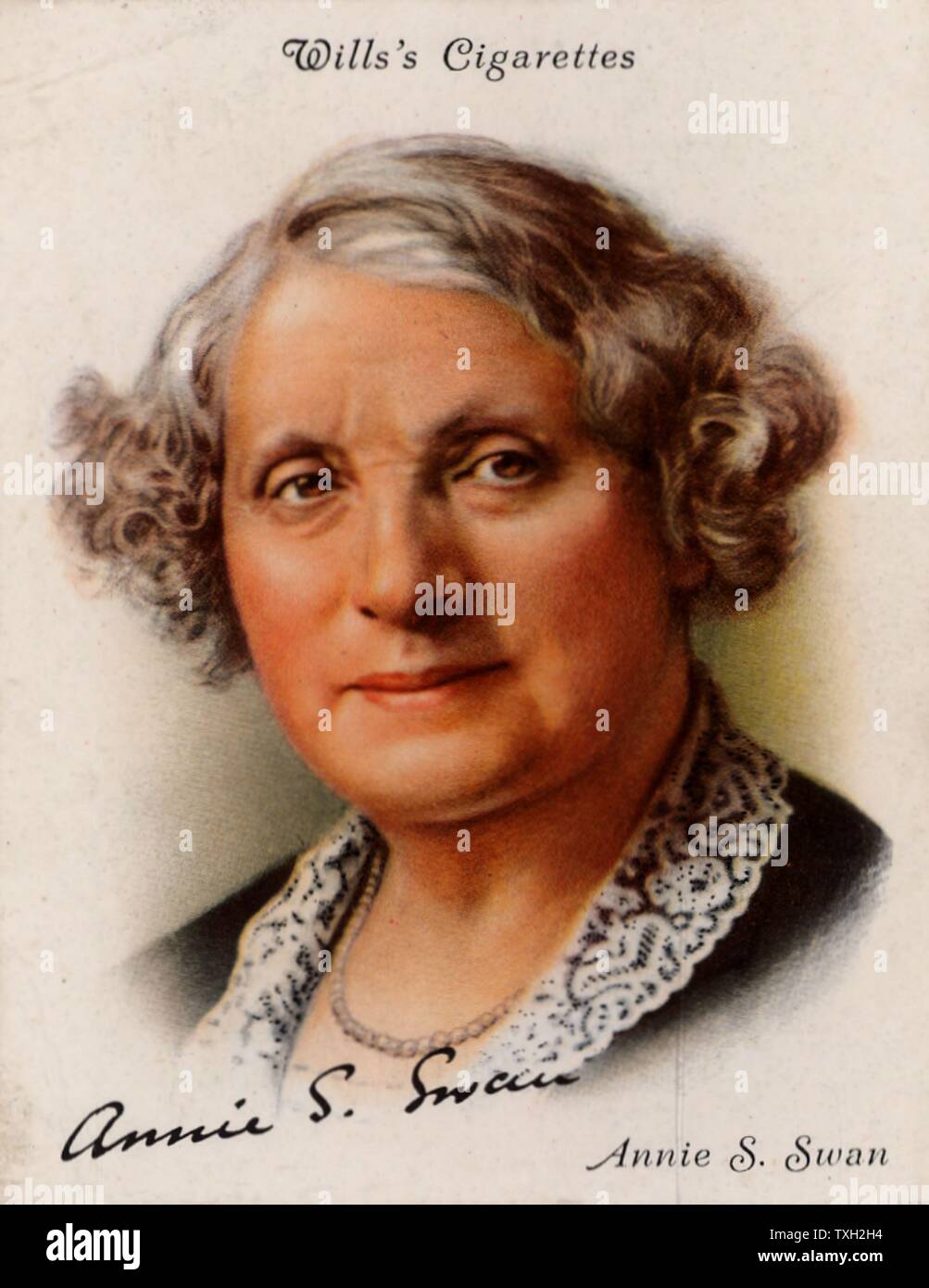 Annie S(hepherd) Swan (1859-1943) écrivain et romancier populaire écossais, né à Edimbourg. Produit jusqu'à 150 livres entre 1880 et 1926, la plupart de qui a paru entre 1880 et 1900. À partir d'une série de cartes de la célèbre 'Auteurs' (Londres, 1937). Banque D'Images