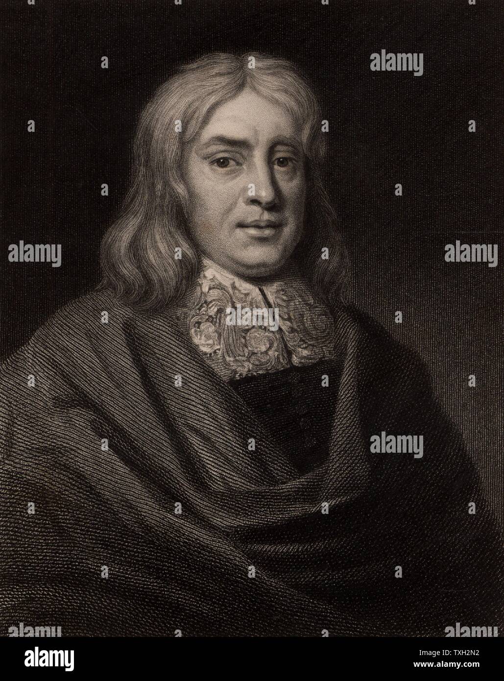 Thomas Sydenham (1624-1689) Physicien anglais né à Wynford Eagle, Dorset. Dans sa pratique médicale il s'est séparé de la scarlatine, la rougeole a popularisé l'utilisation de l'écorce de quinquina (Jésuite) dans le traitement des fièvres, et a relancé la pratique d'Hippocrate de l'observation. À partir de 'La galerie de portraits', vol V, par Charles Knight (Londres, 1835). La gravure. Banque D'Images