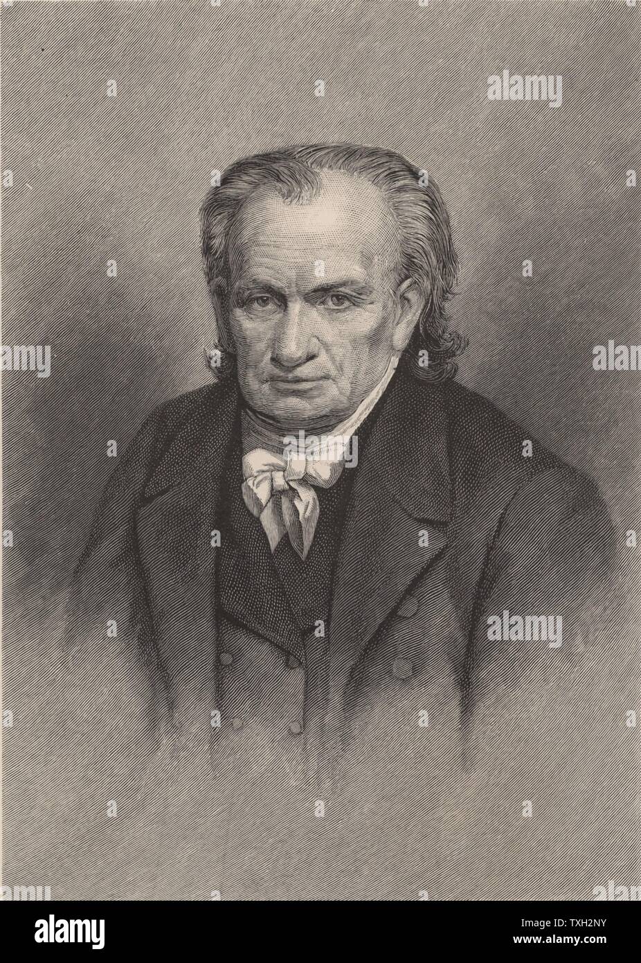 Amos Eaton (1776-1842), botaniste américain, géologue, avocat et conférencière. Gravure, 1896. Chercheur scientifique Banque D'Images