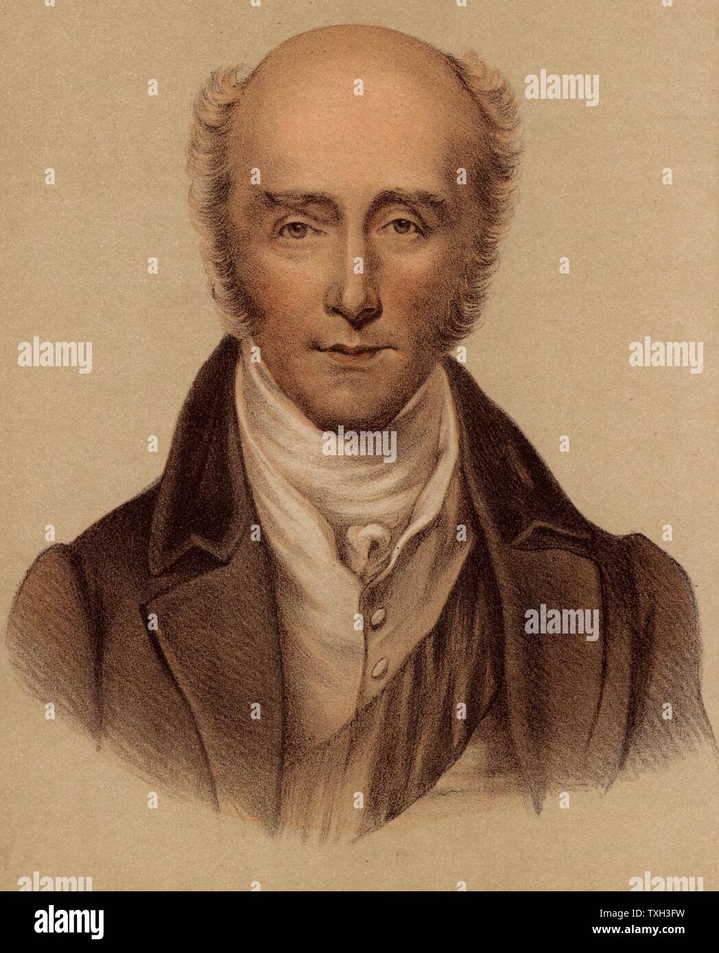 Charles Grey, 2e comte Grey (1764-1845) Anglais (Libéral) politicien whig, connu sous le nom de lord Howick (1806-1807). Secrétaire des affaires étrangères (1806-1807), premier ministre (1830-1834). Lithographie teintée Banque D'Images