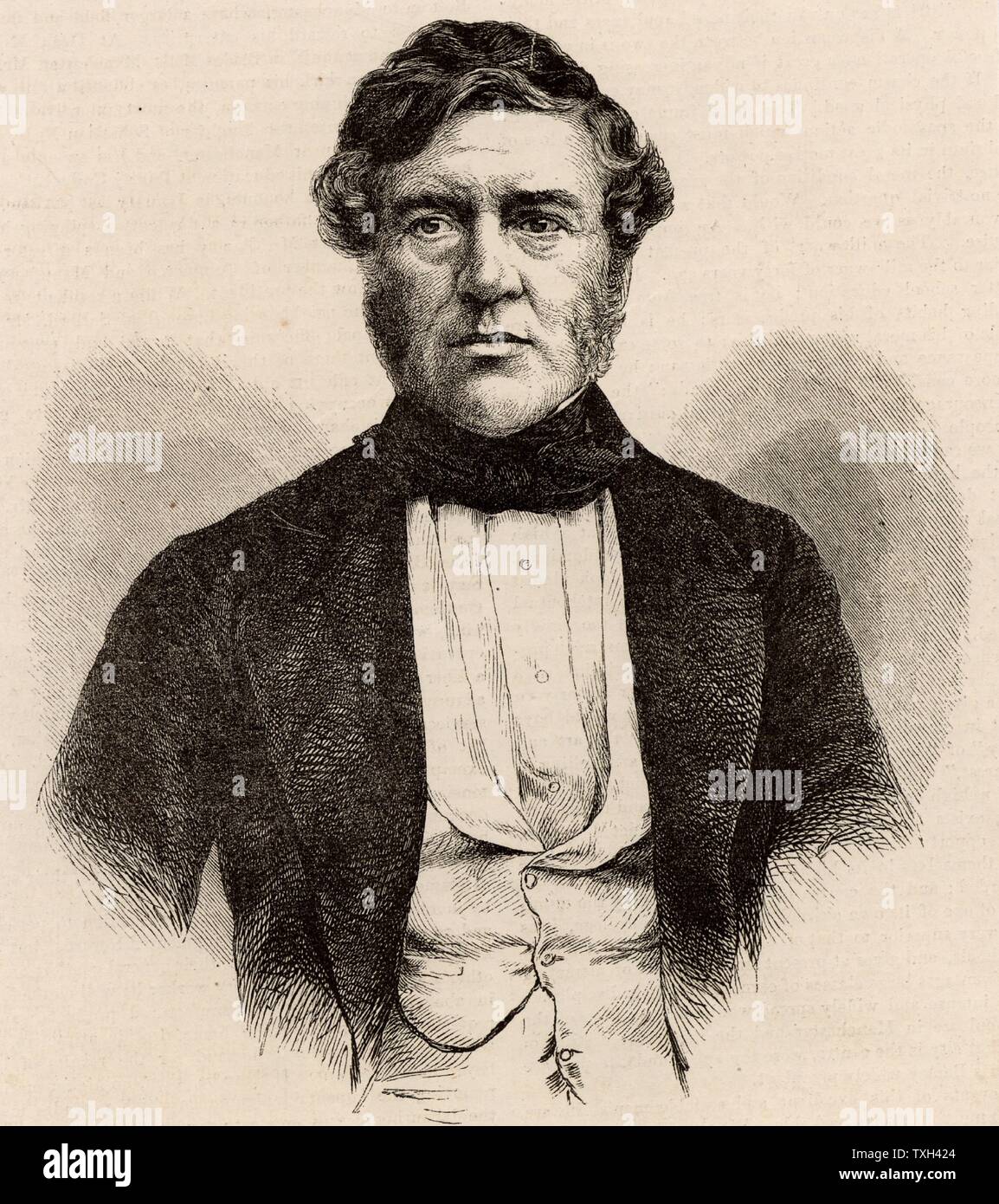 Thomas Bazeley (1797-1885) English le coton fabricant, marchand et homme politique. Membre de la Ligue. Anti-Cornlaw Membre du Parlement pour Manchester 1858-1880. Gravure c1860. Banque D'Images