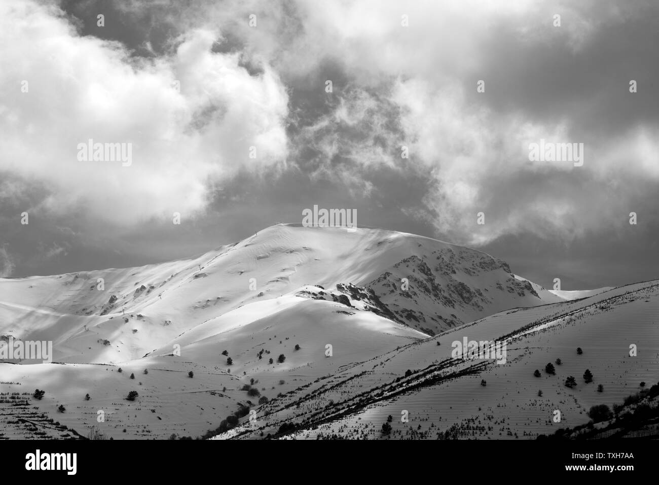 Montagnes hiver neige Paysages, Bozdag, Izmir, Turquie. Paysage d'hiver. Banque D'Images