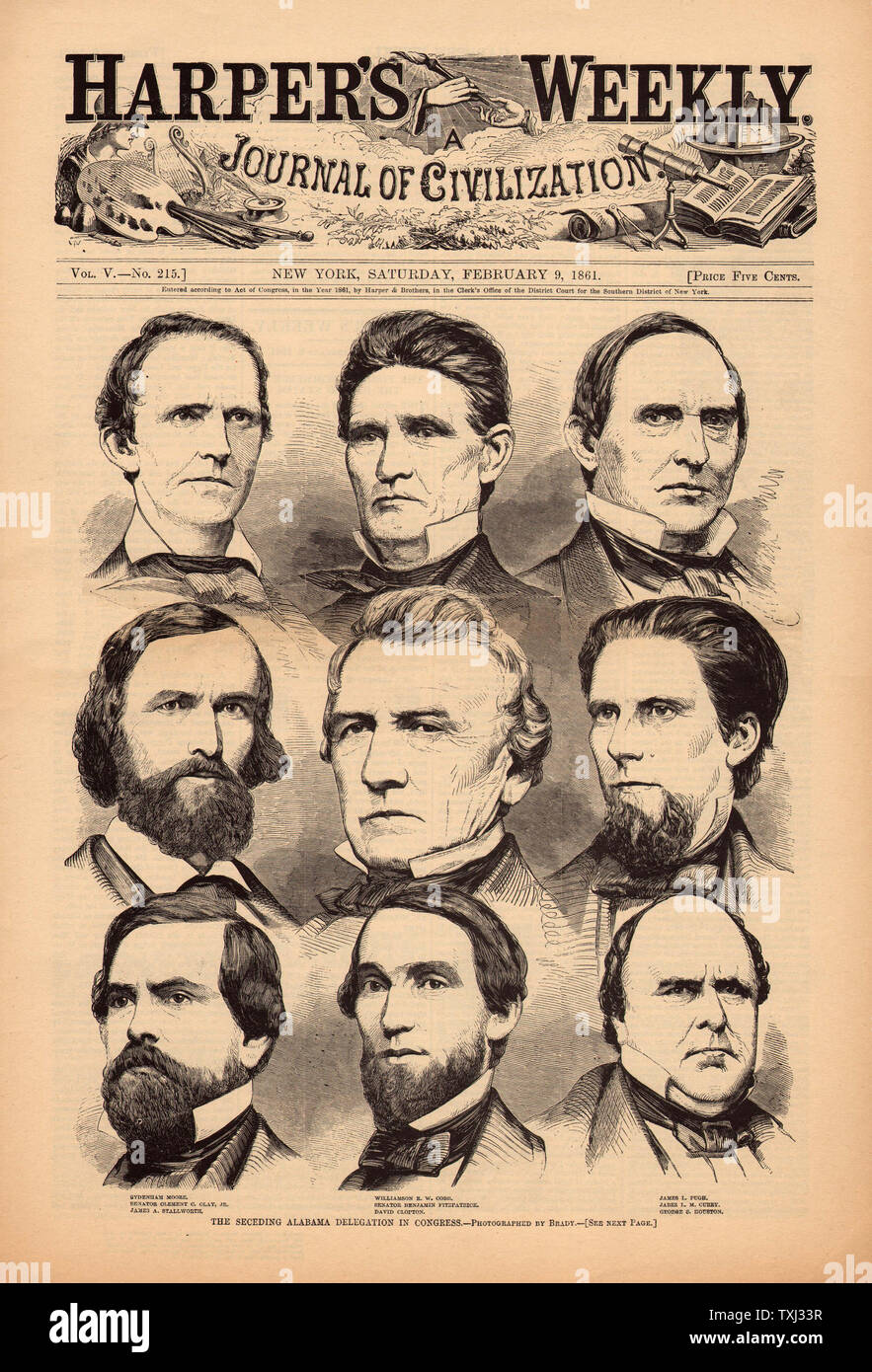 1861 Harper's Weekly Seced au congrès de l'Alabama de la Géorgie Banque D'Images