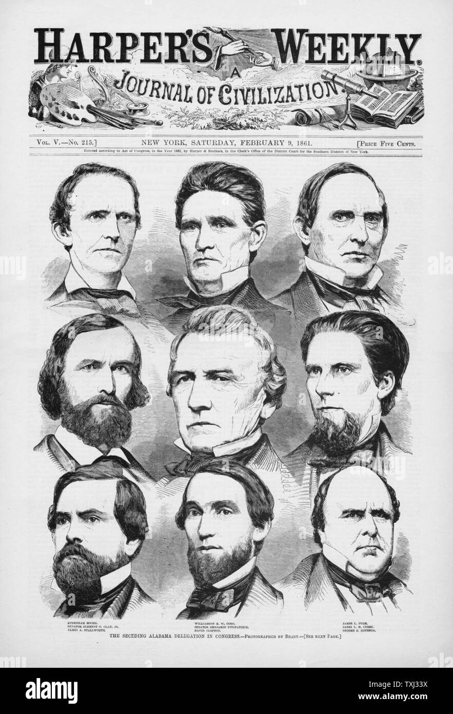 1861 Harper's Weekly Seced délégation au congrès de l'Alabama Banque D'Images