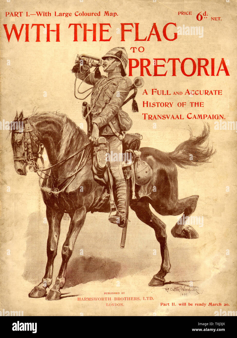 1900 avec le drapeau pour Pretoria magazine partie 1 Guerre des Boers Banque D'Images