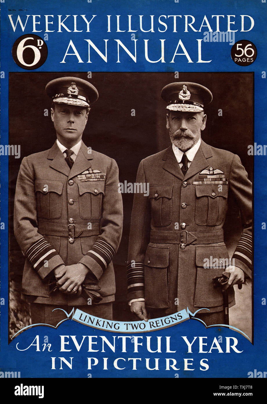 1936 illustré hebdomadaire du roi George V et Prince de Galles (le roi Édouard VIII) Banque D'Images