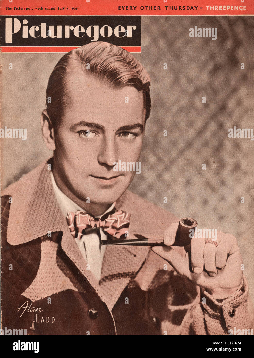 1947 Picturegoer front page magazine l'acteur Alan Ladd Banque D'Images