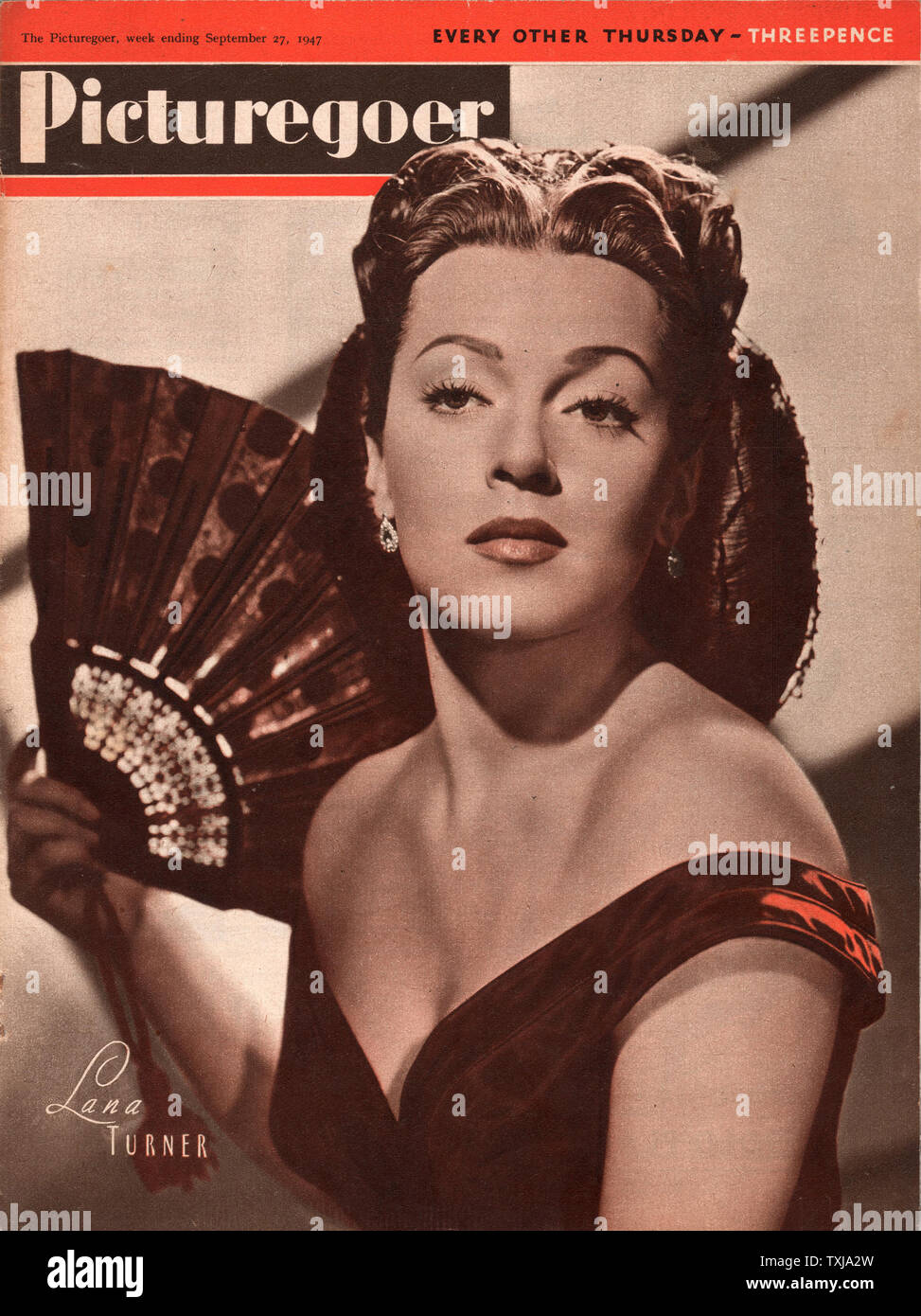 1947 Picturegoer front page magazine l'actrice Lana Turner Banque D'Images