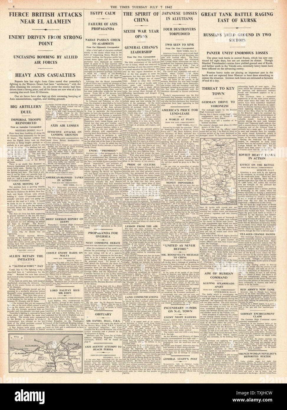 1942 page 4 la fois Bataille pour Koursk, Orel et Kharkov Banque D'Images