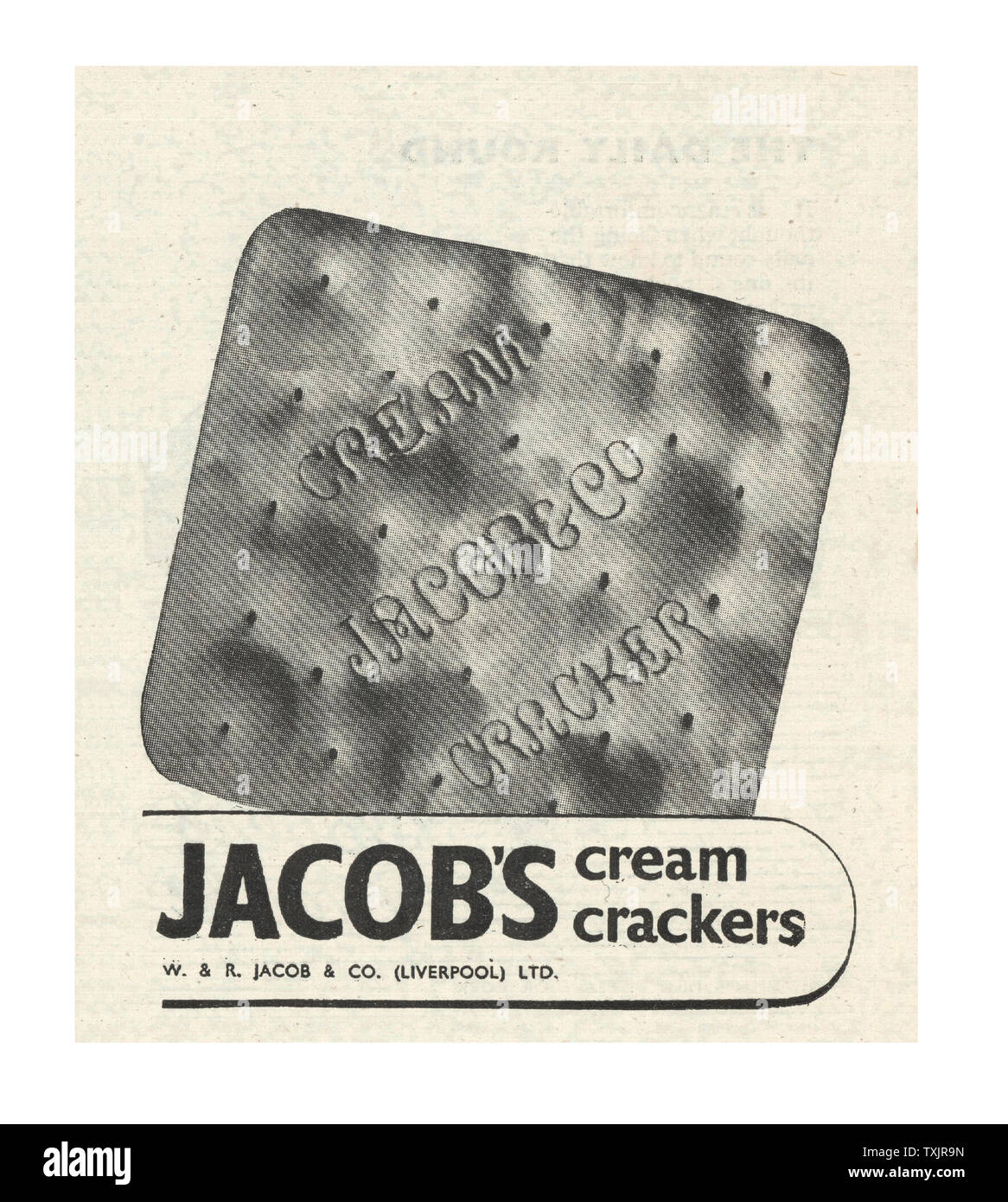 1946 Magazine BRITANNIQUE Jacob's Cream Crackers Annonce Banque D'Images