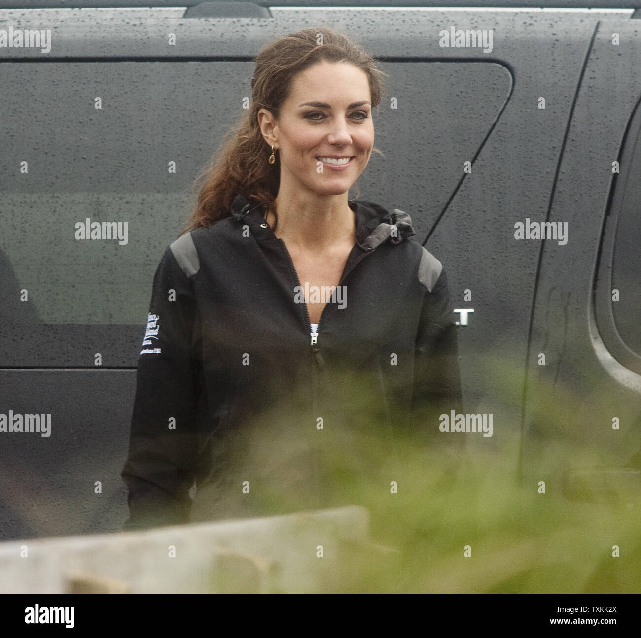 Le prince William et son épouse Kate, le duc et la duchesse de Cambridge, visitez la plage à By-The-Sea Dalvay durant leur tournée royale près de Charlottetown, Prince Edward Island, le 4 juillet 2011. UPI/Heinz Ruckemann Banque D'Images