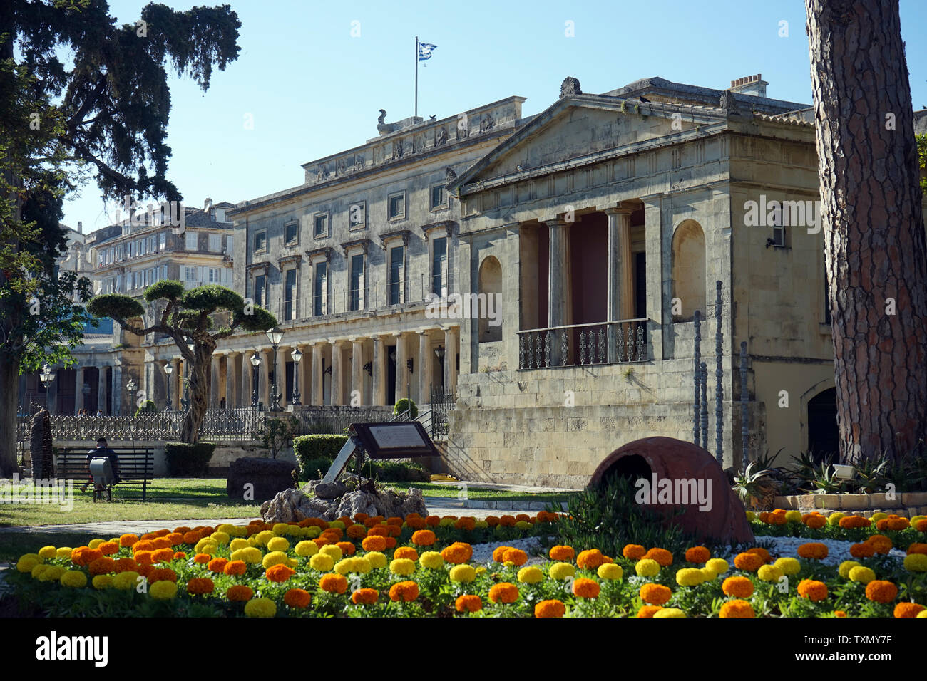 Corfou, Grèce - CIRCA MAI 2019 Agion Michail ke Antoniou Palace Banque D'Images