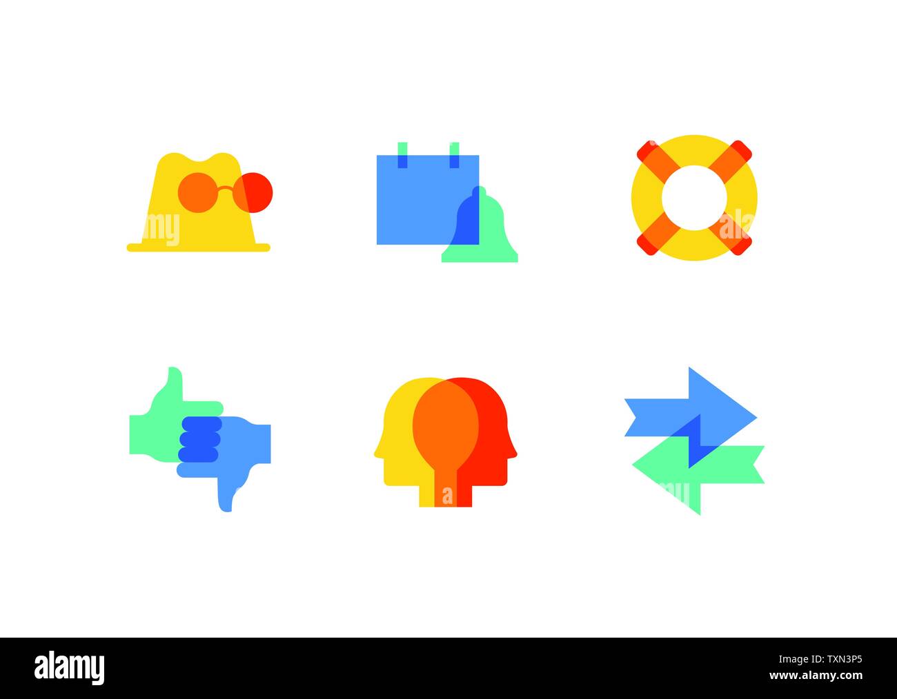 La technologie et les médias sociaux - télévision style design icons set Illustration de Vecteur