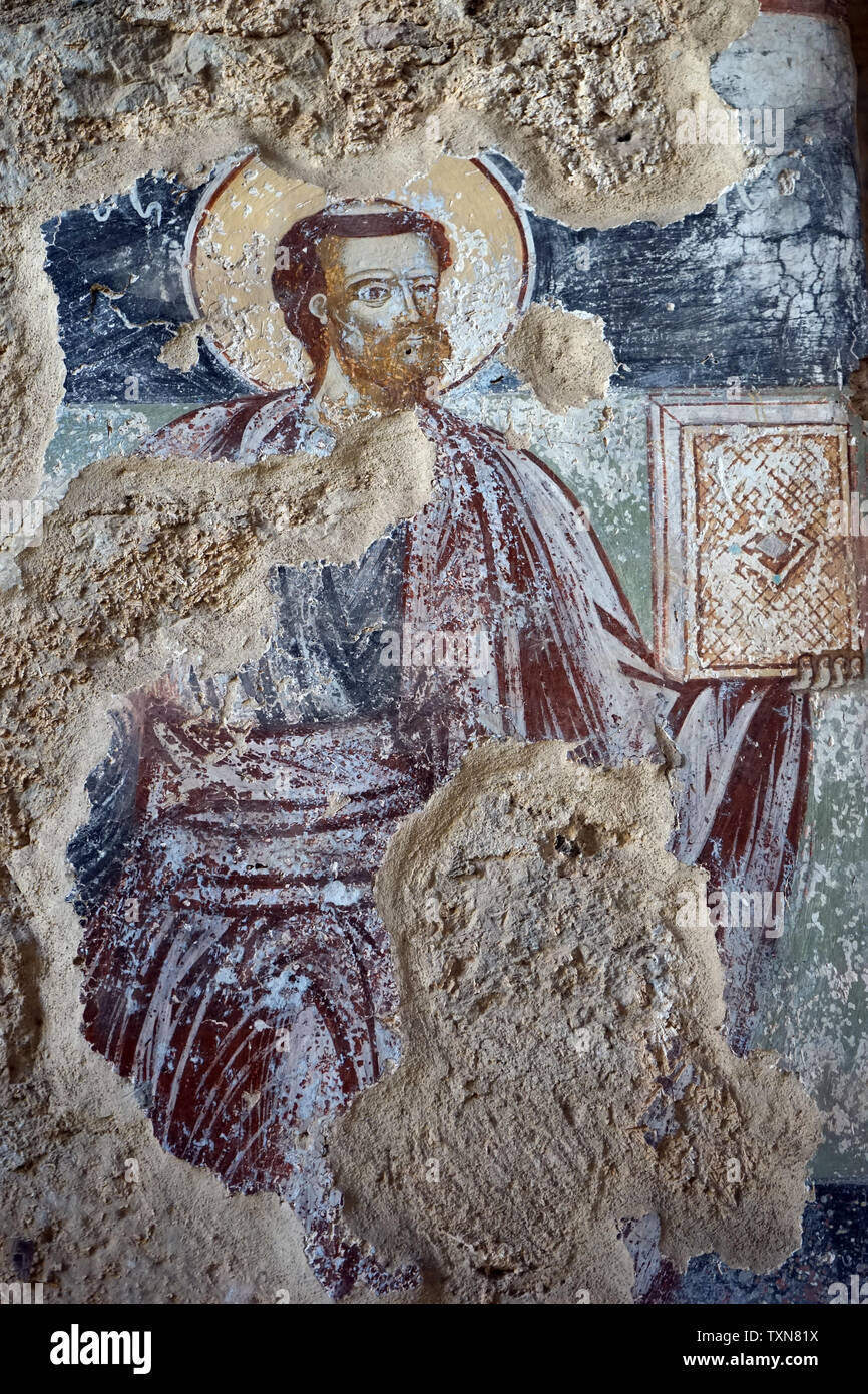 MYSTRAS, Grèce vers mai 2019 Sainte image sur le mur de l'église Banque D'Images