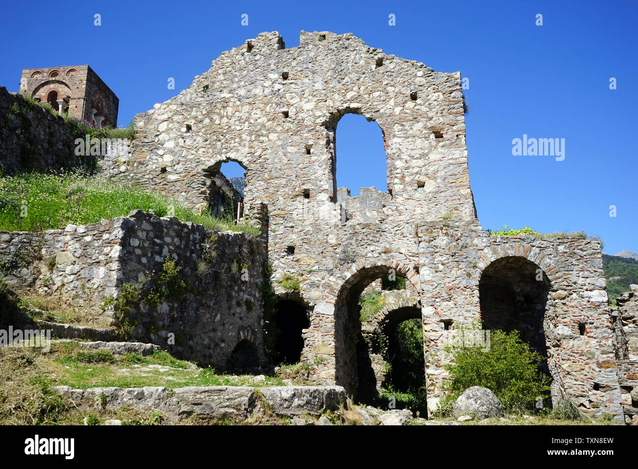 MYSTRAS, Grèce vers mai 2019 Ruines de l'ancienne église Banque D'Images