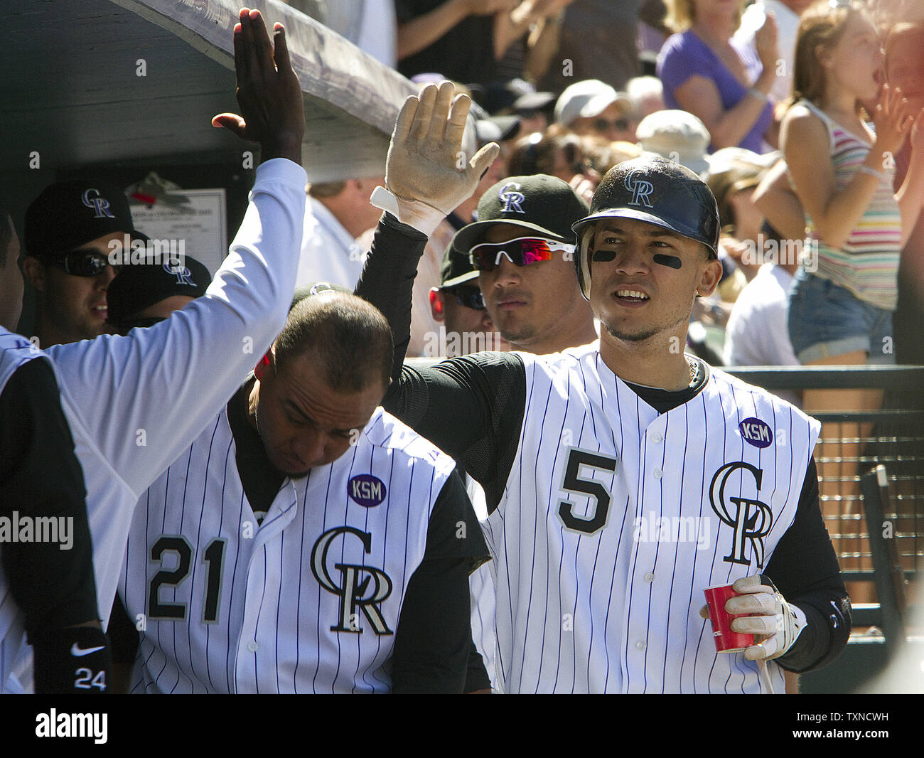 À Coors Field le 2 septembre 2010 à Denver. Les Rouges mènent la NL division centrale. UPI/Gary C. Caskey Banque D'Images
