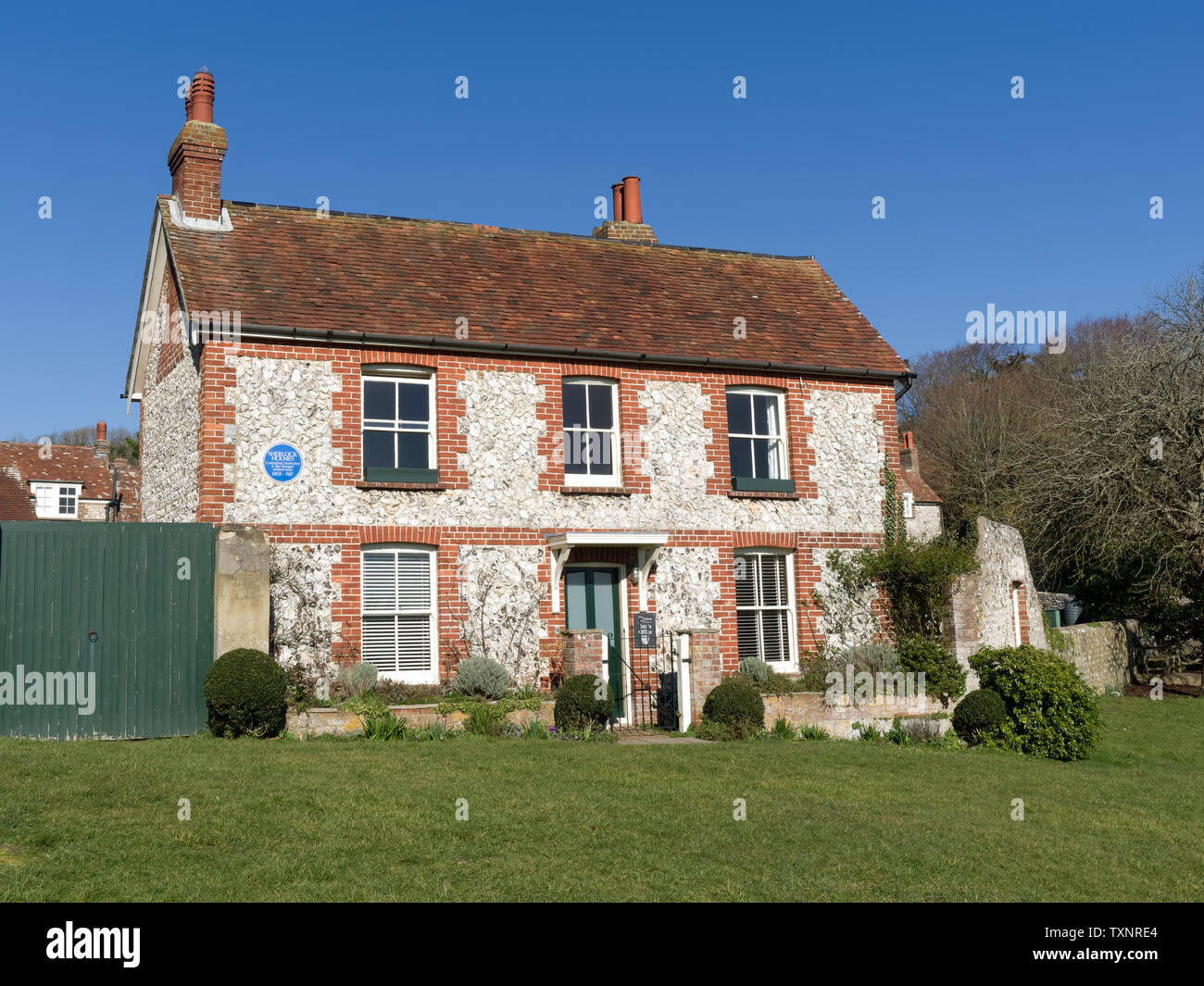 Maison de retraite de Sherlock Holmes sur le village vert à East Dean près d'Eastbourne, East Sussex, Royaume-Uni. Banque D'Images