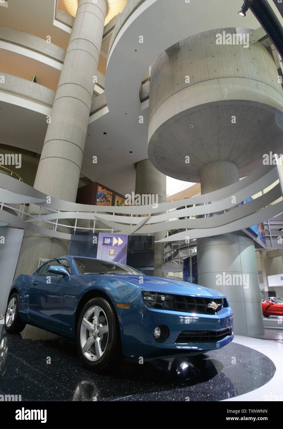 General Motors a fermé c'est à l'intérieur de l'exposition Renaissance Center, le site de GM a son siège social mondial au centre-ville de Detroit, qu'il a déposé pour la protection contre la faillite sur Juin 01, 2009. (UPI Photo/Mark Cowan) Banque D'Images