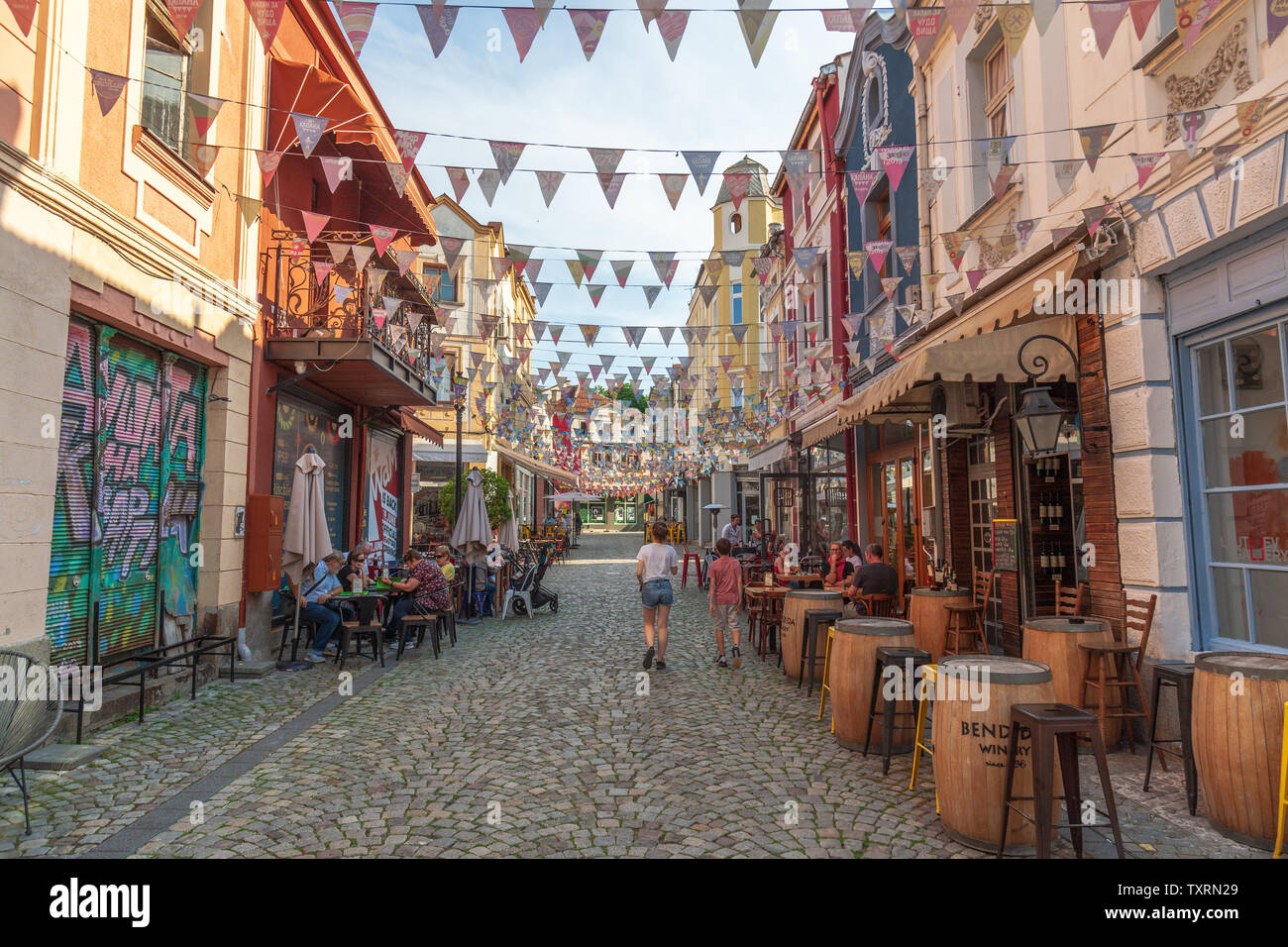 Kapana, le quartier branché de la ville de Plovdiv Bulgarie capitale européenne de la culture 2019 Banque D'Images