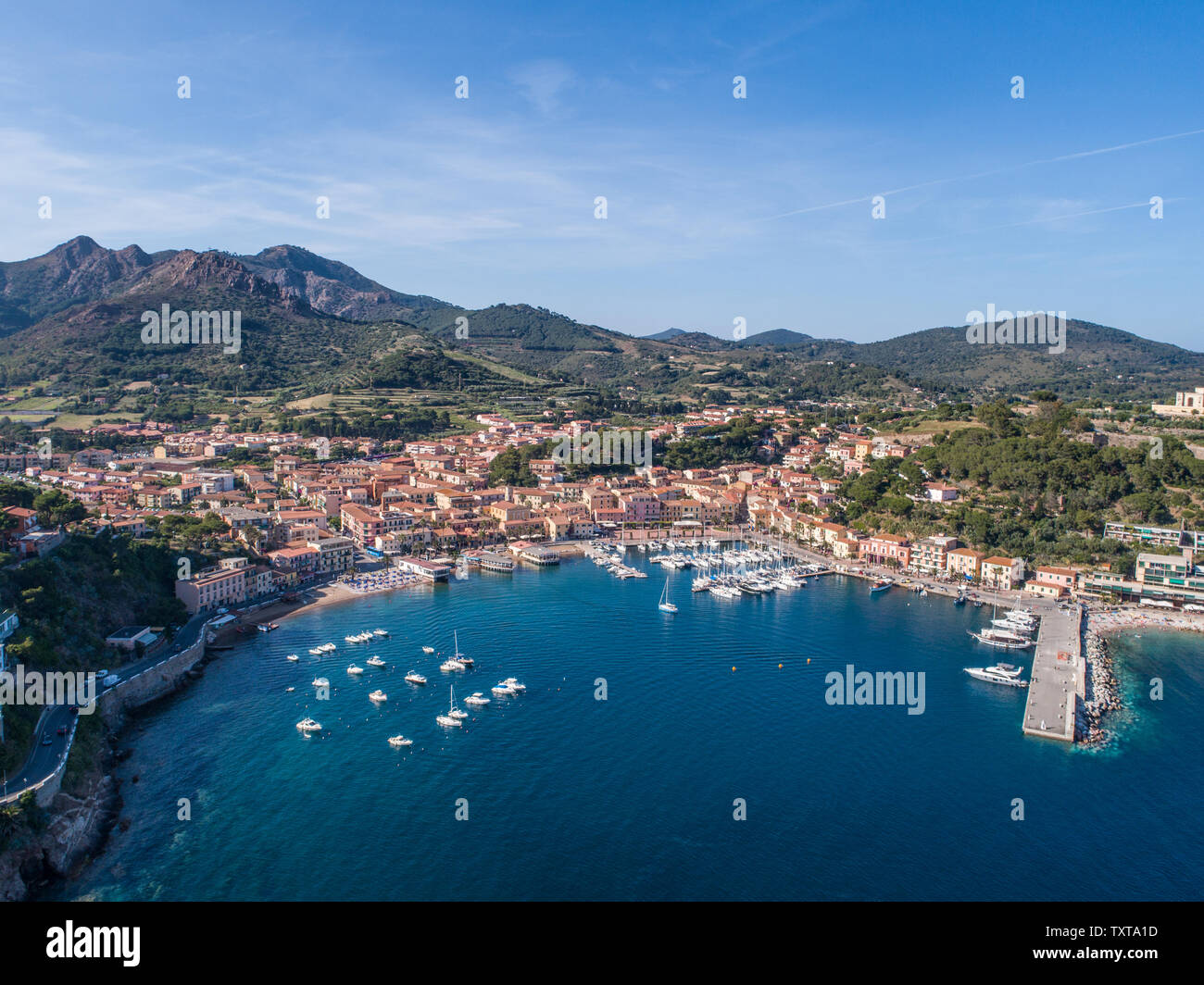 L'île d'Elbe, village de Porto Azzurro. Toscane (Italie) Banque D'Images
