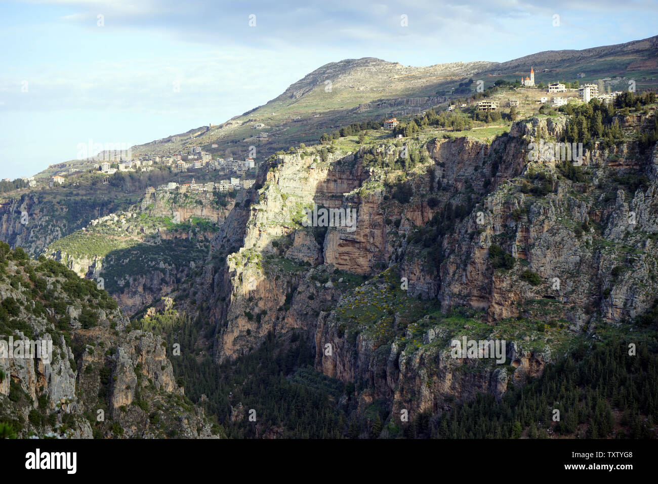 Vallée de la Quadisha au Liban Banque D'Images