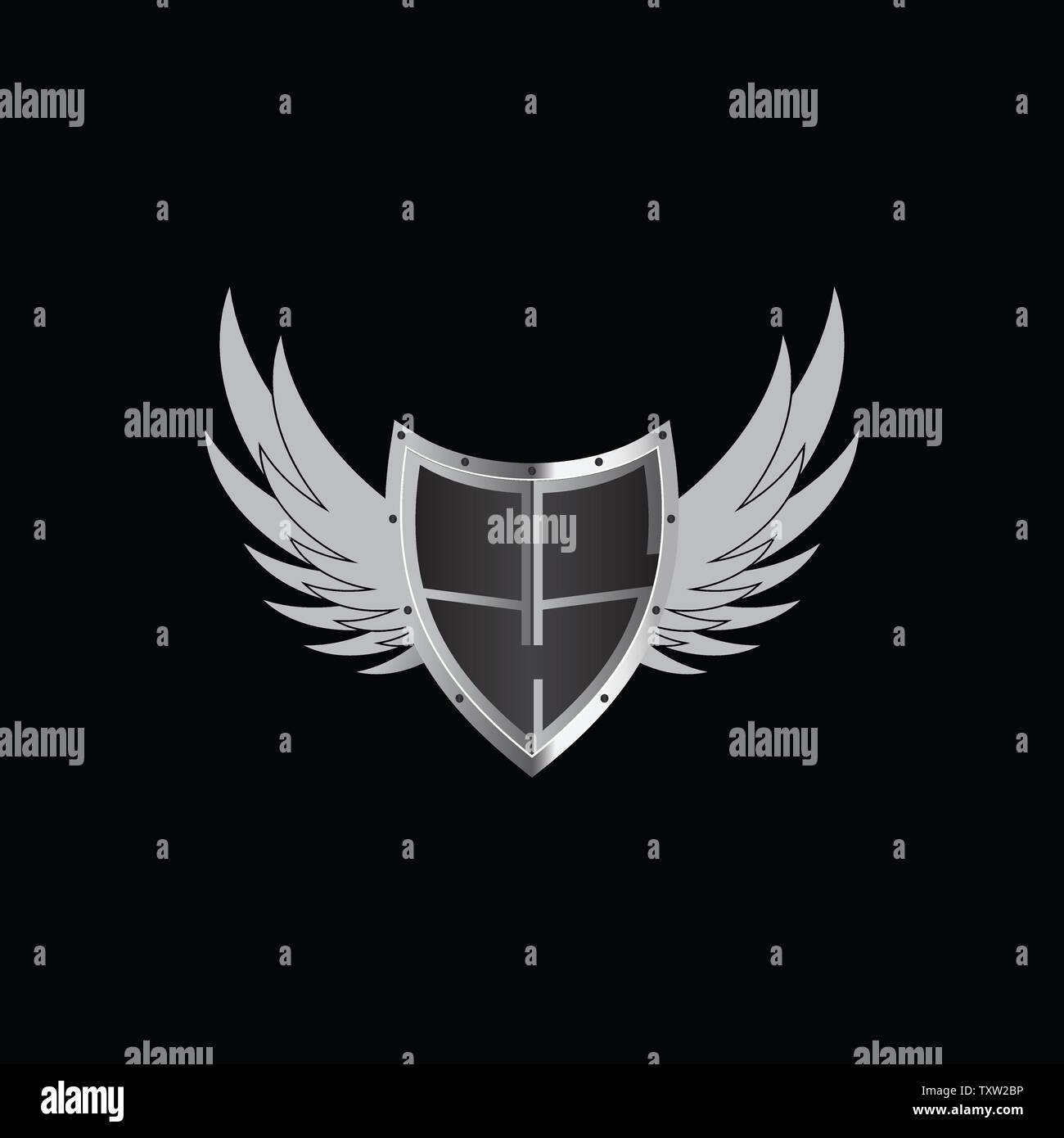 En tant que lettre avec eagle wings logo design template Illustration de Vecteur