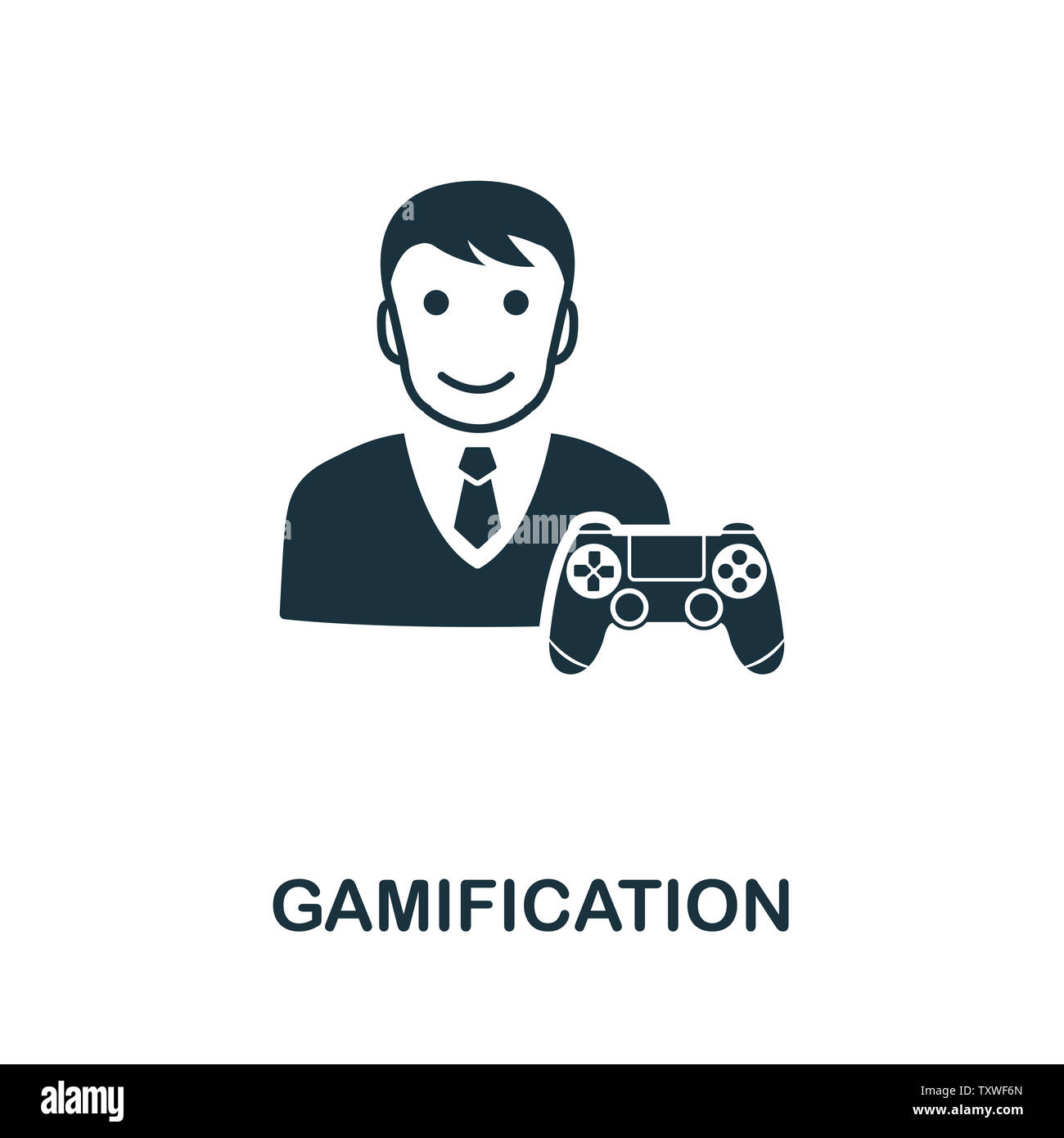 Symbole de l'icône de gamification. Signe créatif de la collection Icons. Icône de gamification plate pour ordinateur et mobile Banque D'Images